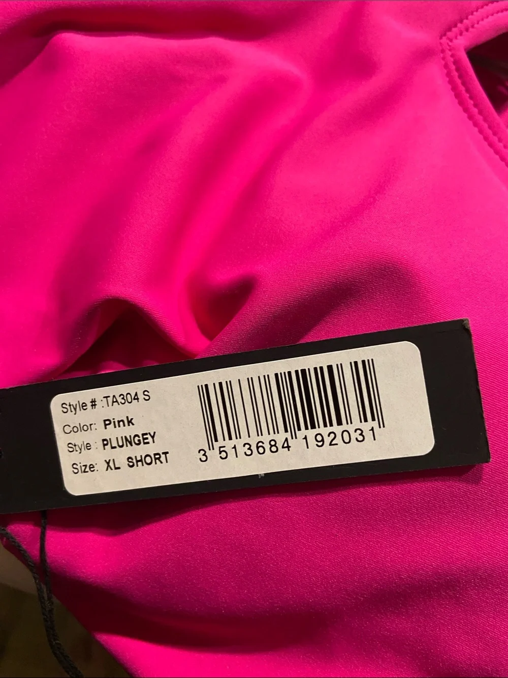 NWT Ta3 Hot Pink Plungey Swimsuit Size XL Short UPF 50 Corset Shapeware